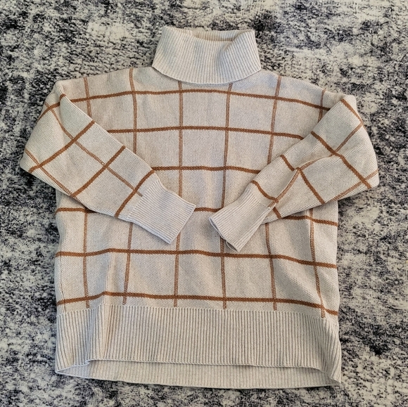 Madewell Sweaters - Madewell Windowpane Turtleneck Sweater